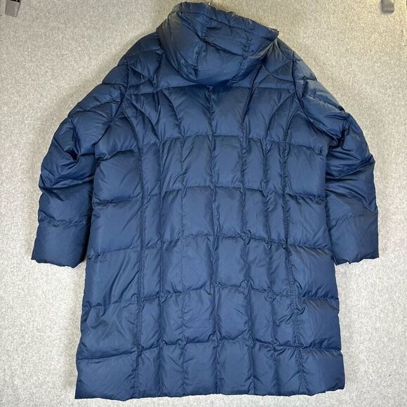 Eddie Bauer down jacket womens 3x parka puffer hooded blue long gorpcore - Picture 8 of 9